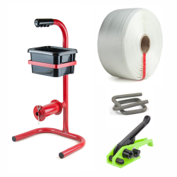 Woven polyester strapping kit - ultimate warehouse strapping solution 